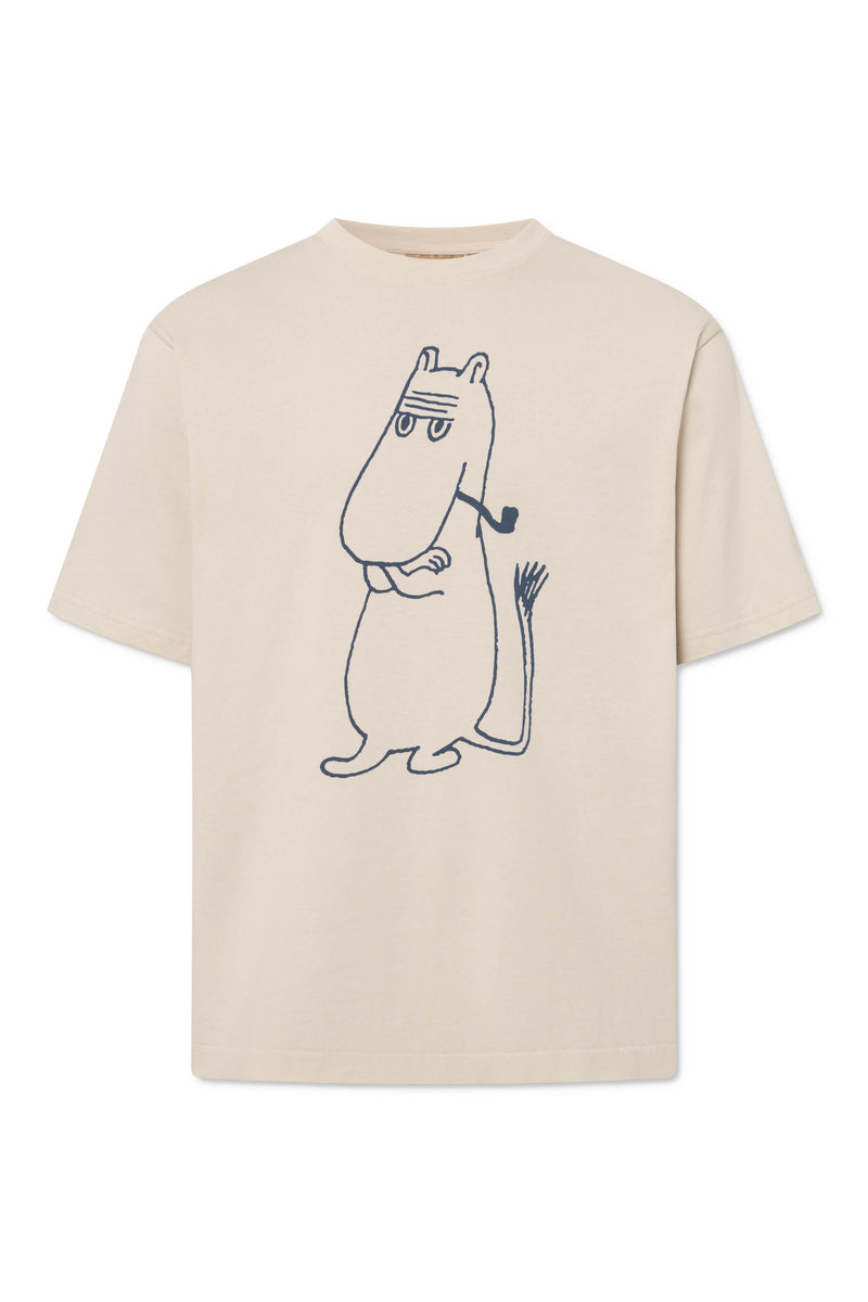 Rue de Tokyo TOYO MOOMIN COTTON JERSEY T-Shirts CHALK WITH NAVY PRINT