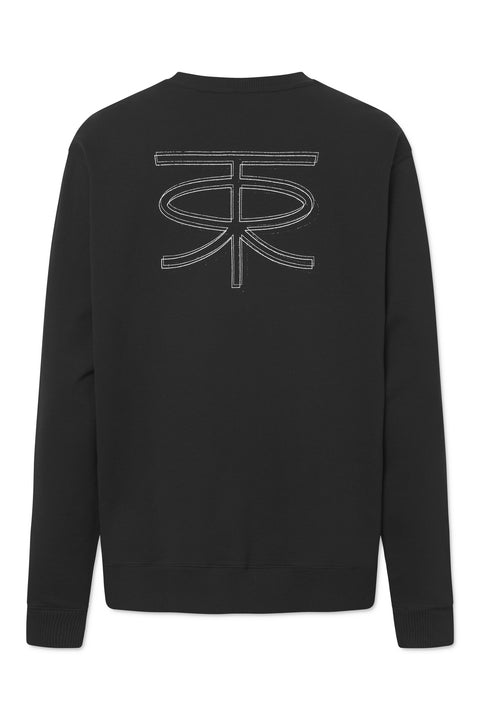 Rue de Tokyo TREVOR ORGANIC HEAVY JERSEY SWEATSHIRTS BLACK WITH OFF WHITE LOGO