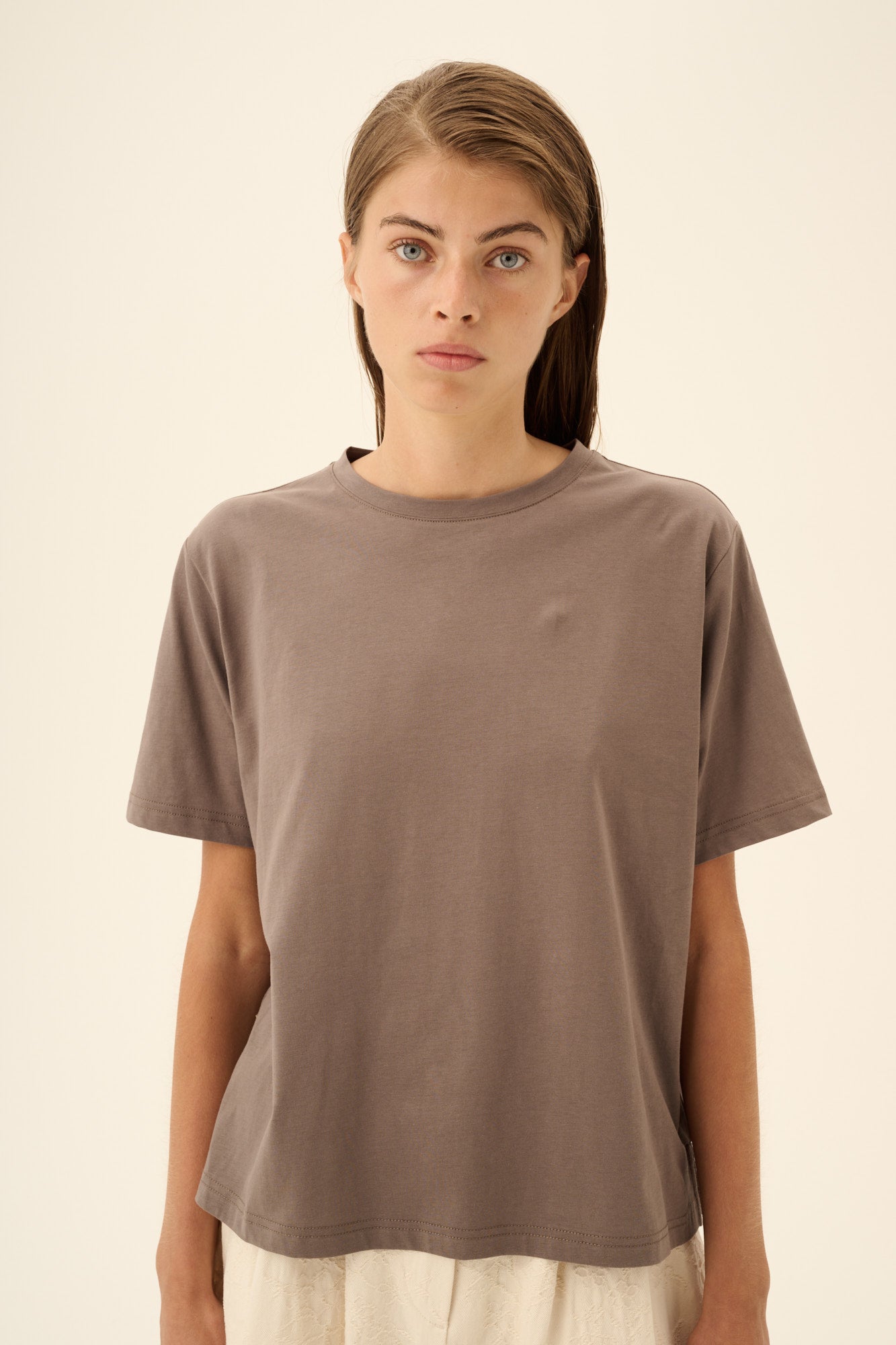 Rue de Tokyo TRISH COTTON JERSEY T-Shirts TAUPE