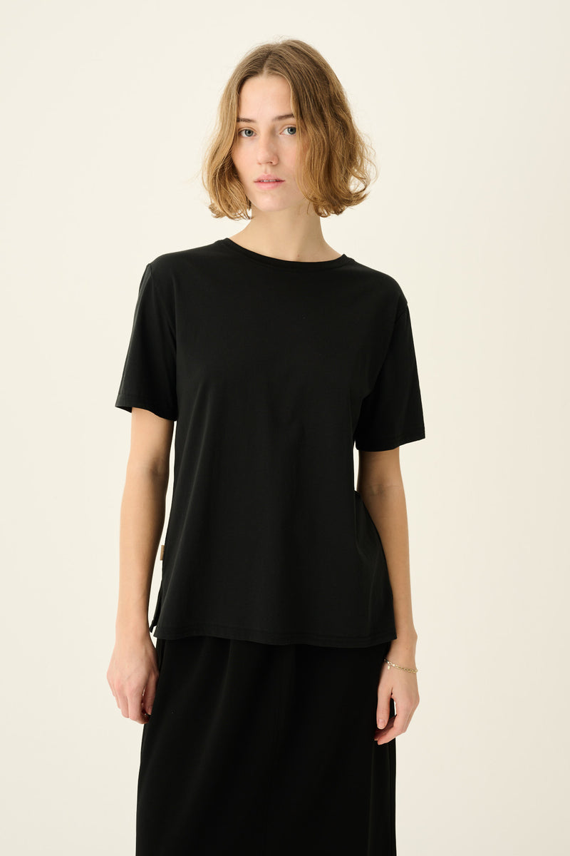 Rue de Tokyo TRISH LIGHT COTTON JERSEY T-SHIRTS BLACK