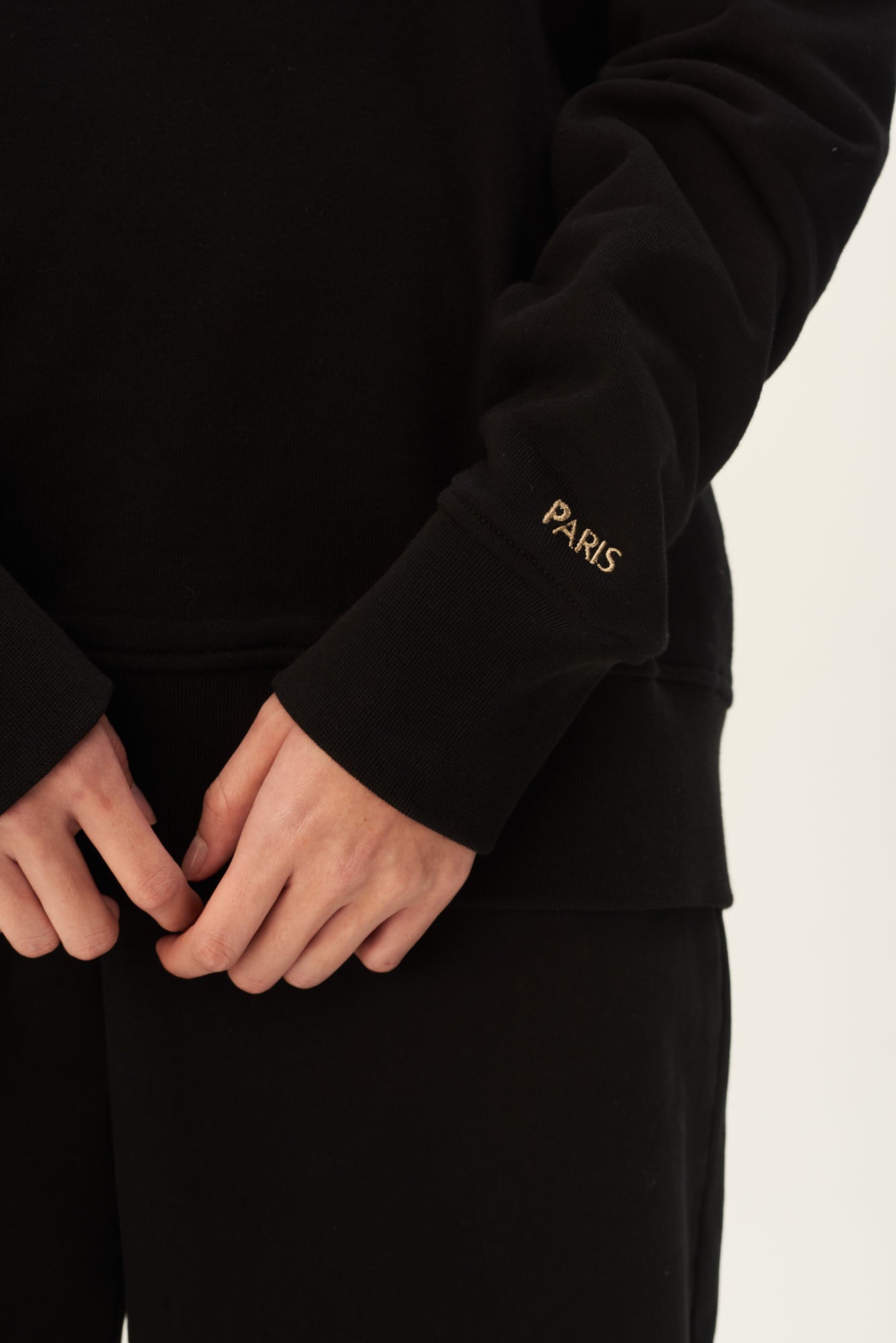 Rue de Tokyo TROY MG-10A SOFT BRUSH T-SHIRTS BLACK/CREME EMB