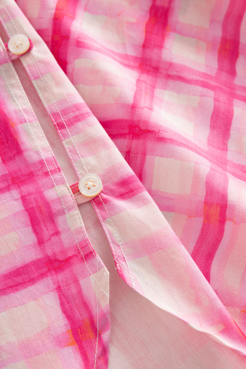 Rue de Tokyo SHELBY SHIRT PINK CHECK PRINT SHIRTS