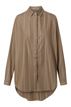 Rue de Tokyo SHELBY SHIRT BROWN STRIPE SHIRTS BROWN STRIPE
