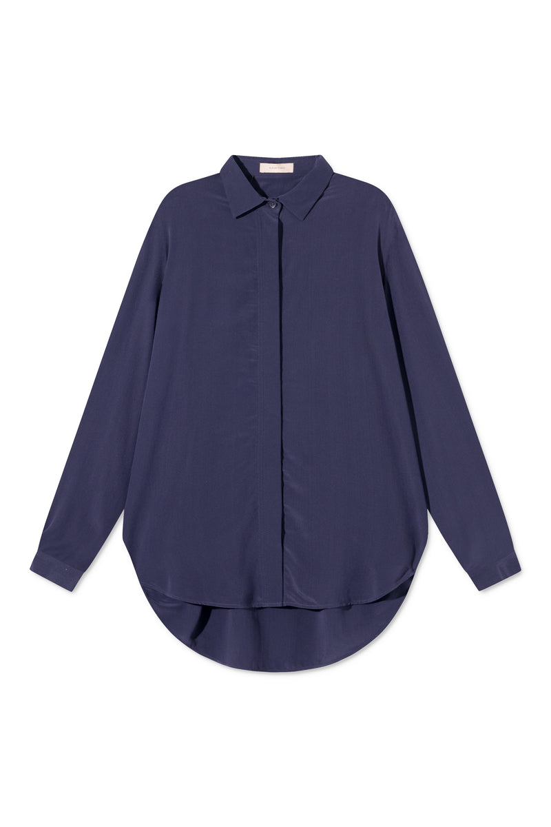 Rue de Tokyo SHELBY SHIRT SILK NAVY SHIRTS NAVY