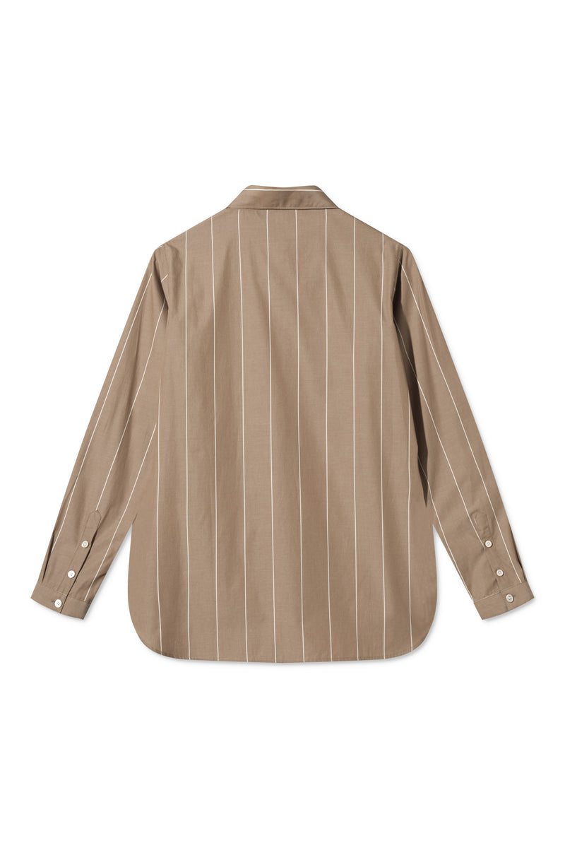 Rue de Tokyo STINE SHIRT BROWN STRIPE SHIRTS BROWN STRIPE